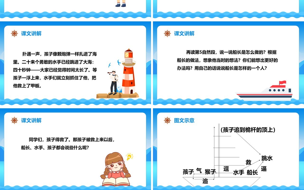 部编版五年级语文下册跳水课件PPT模板