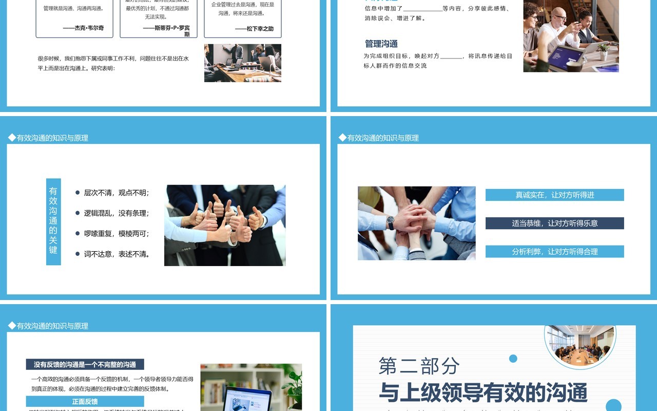 优秀管理者的有效沟通管理者如何带好团队培训课程动态PPT模板
