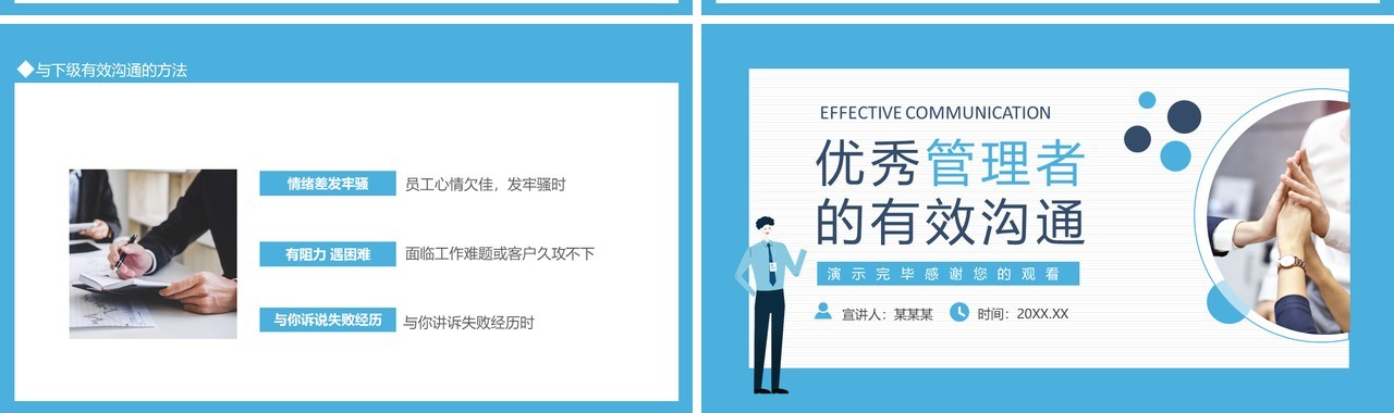 优秀管理者的有效沟通管理者如何带好团队培训课程动态PPT模板