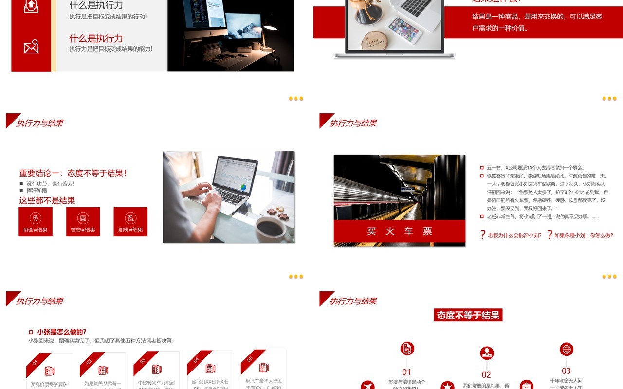 红色商务风企业执行力培训动态PPT模板