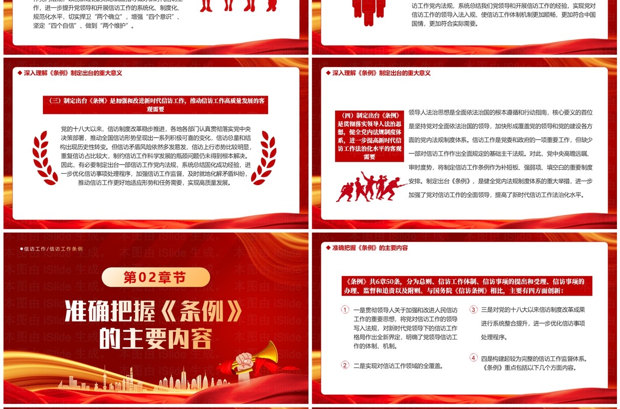 红色党政风学习信访工作条例PPT模板