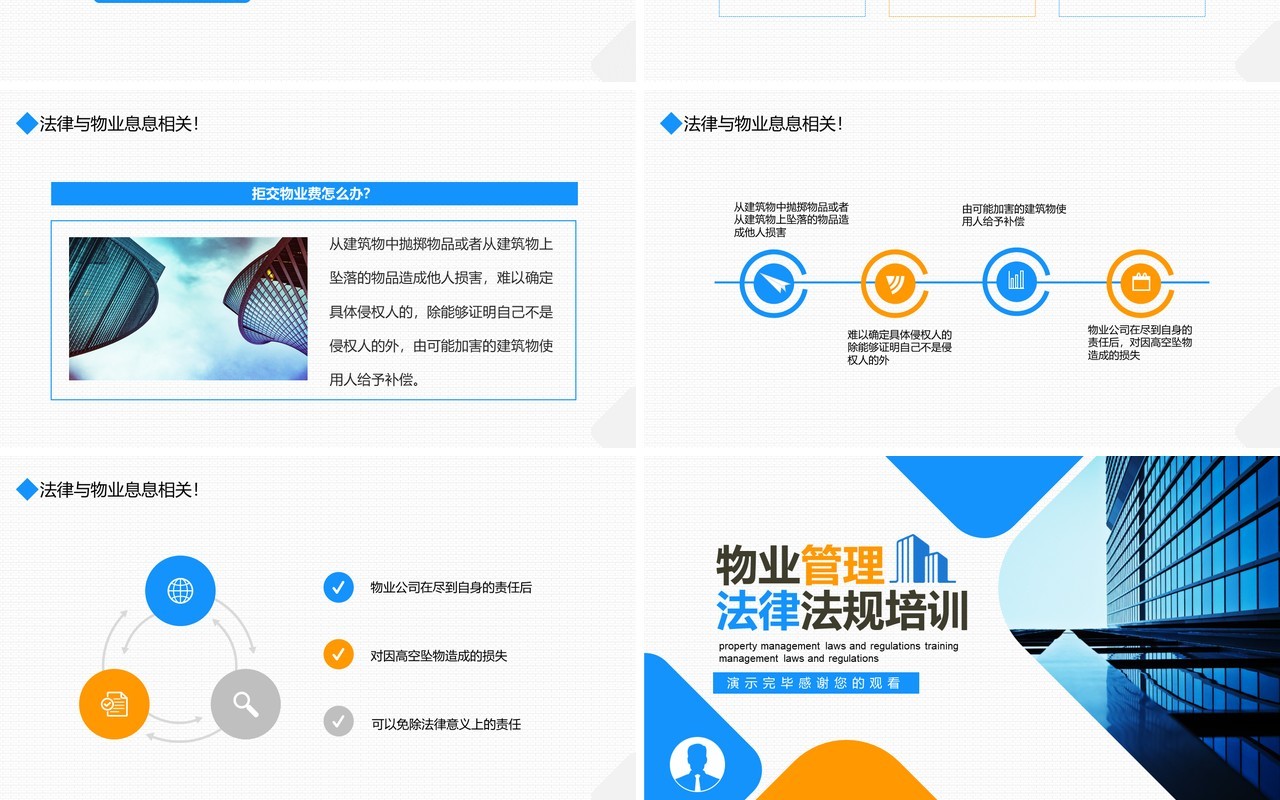 简约物业管理法律法规培训PPT模板