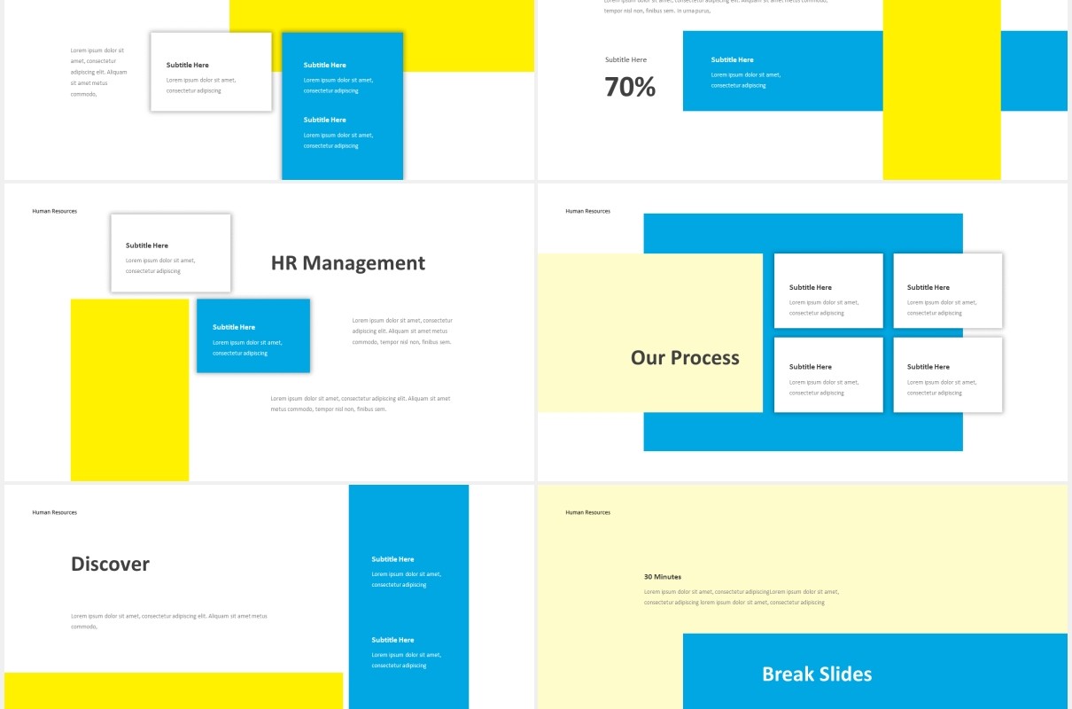 人力资源工作报告PPT图片排版设计素材Human Resource Powepoint Template
