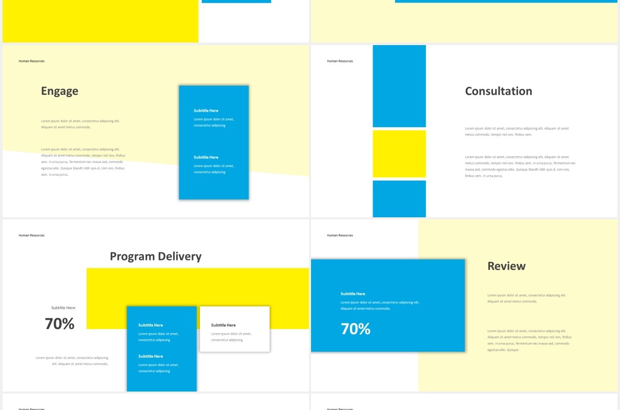 人力资源工作报告PPT图片排版设计素材Human Resource Powepoint Template