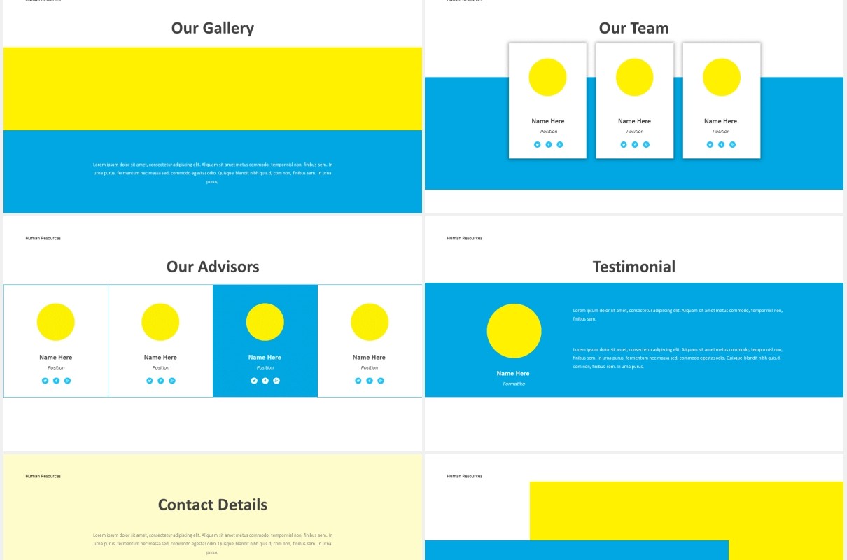 人力资源工作报告PPT图片排版设计素材Human Resource Powepoint Template