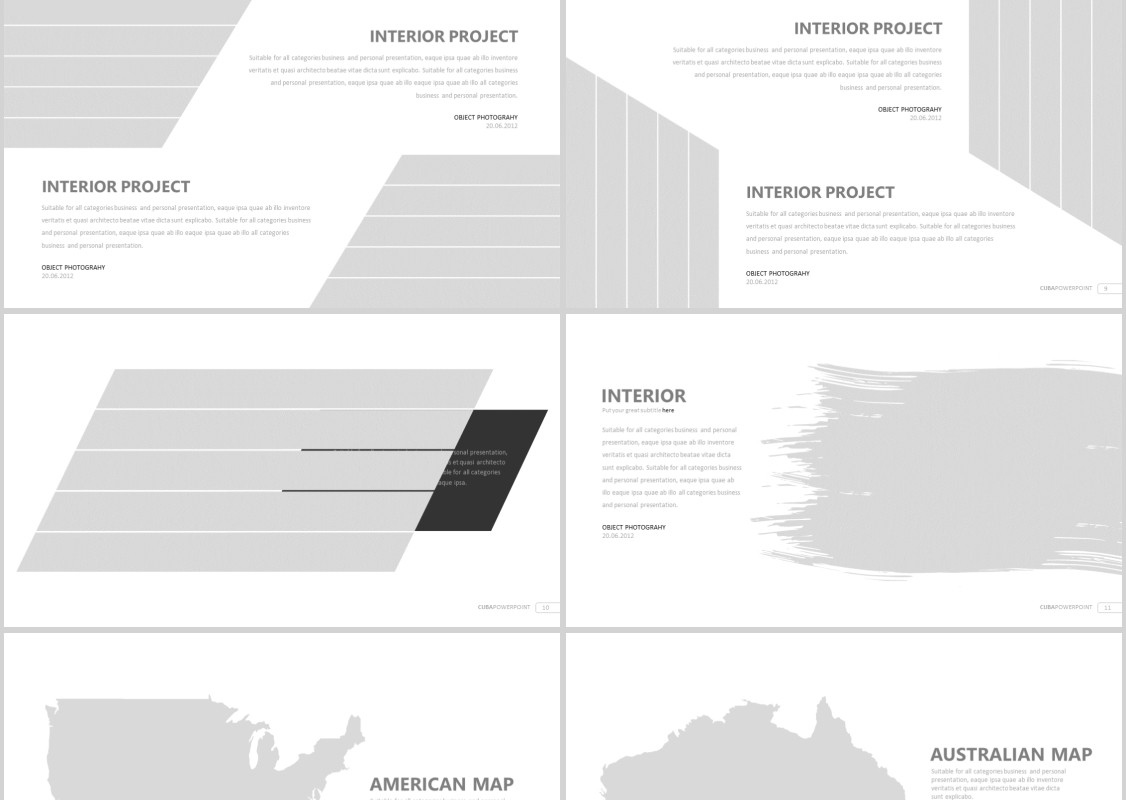高端图片占位符公司简介PPT模板信息图表素材-CUBA Powerpoint