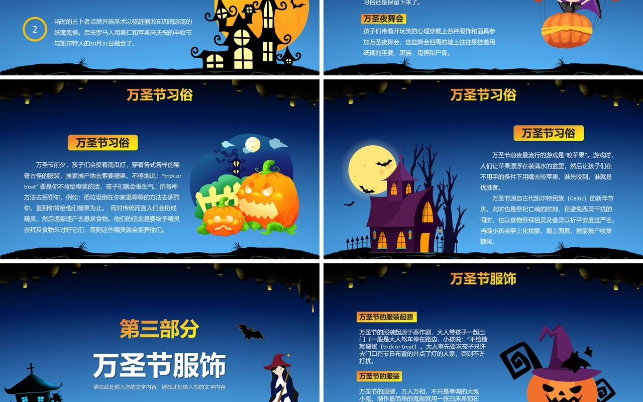 卡通万圣节主题活动策划方案PPT模板