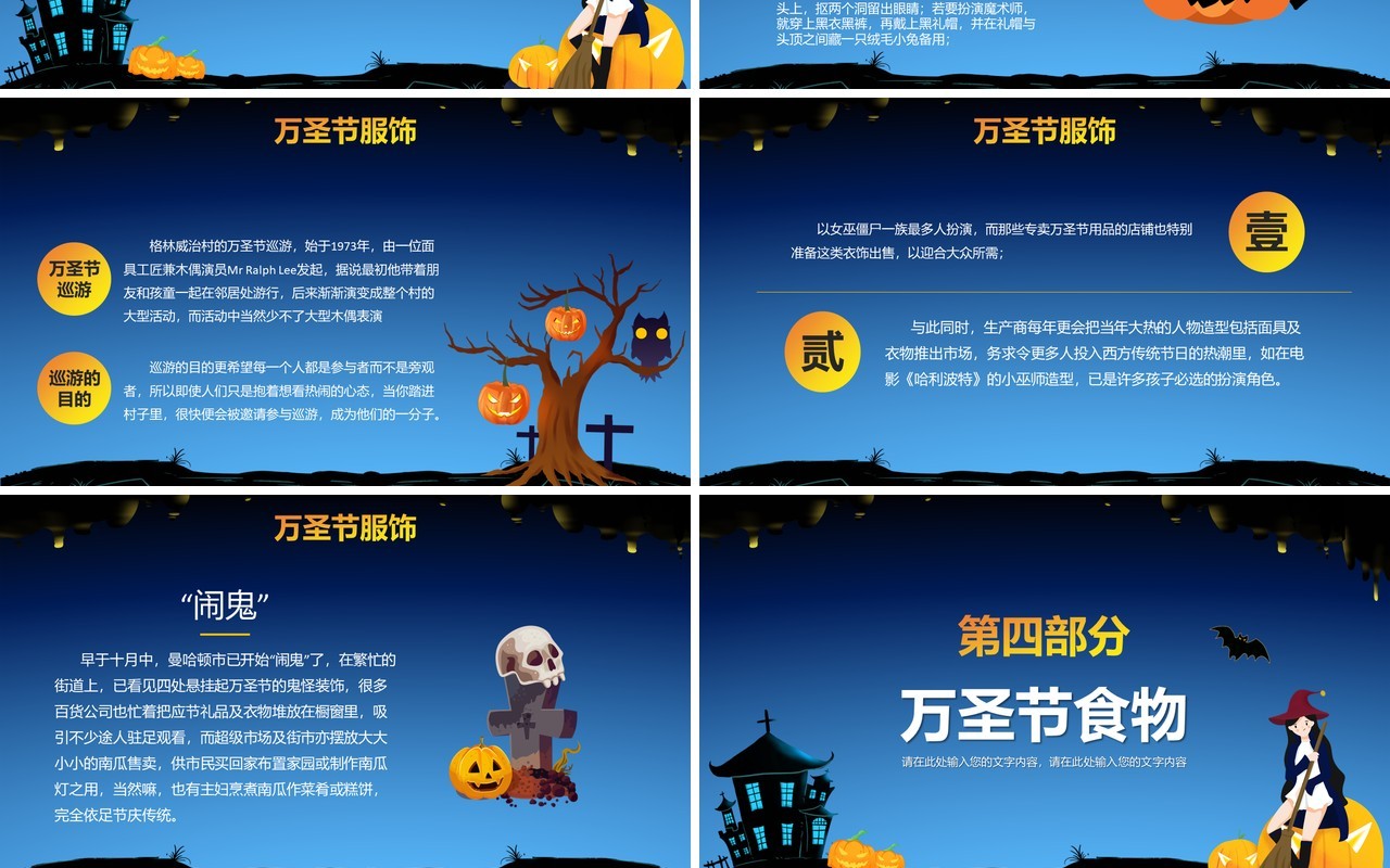 卡通万圣节主题活动策划方案PPT模板