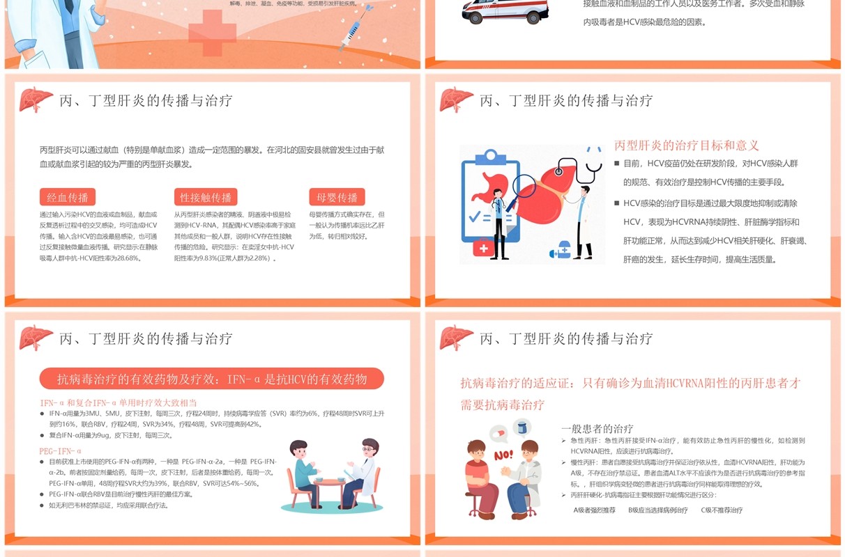 橙色卡通风肝病健康宣教PPT模板