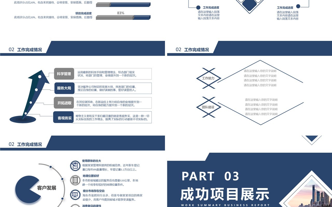 商务风公司部门年终工作汇报总结计划通用PPT模板