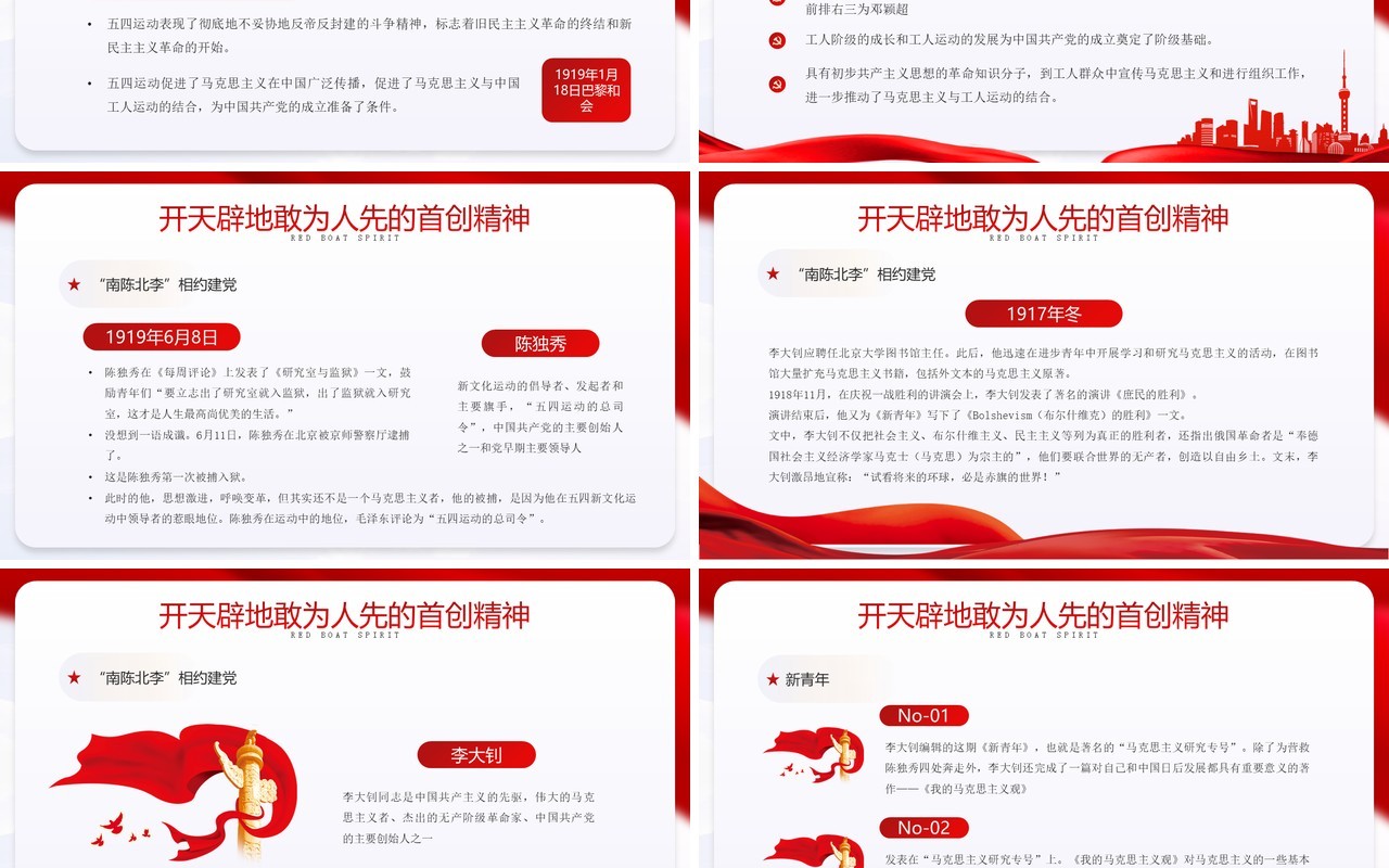 红色党政风七一建党节专题党课PPT模板
