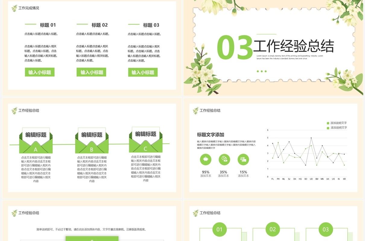 绿色小清新年终工作总结汇报PPT模板