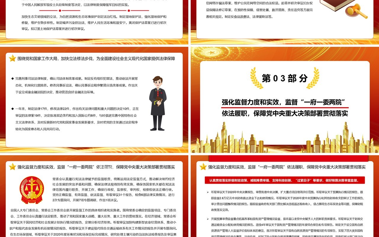 全国人民代表大会常务委员会工作报告PPT模板
