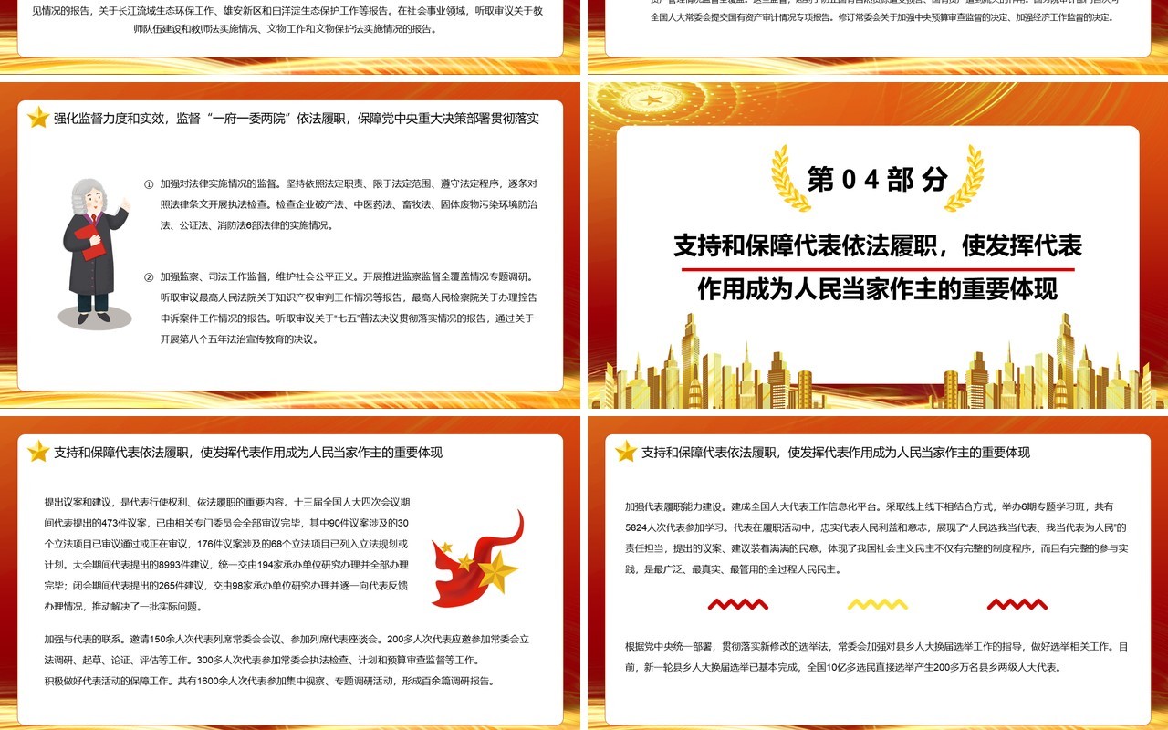 全国人民代表大会常务委员会工作报告PPT模板