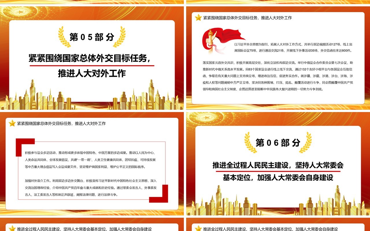 全国人民代表大会常务委员会工作报告PPT模板