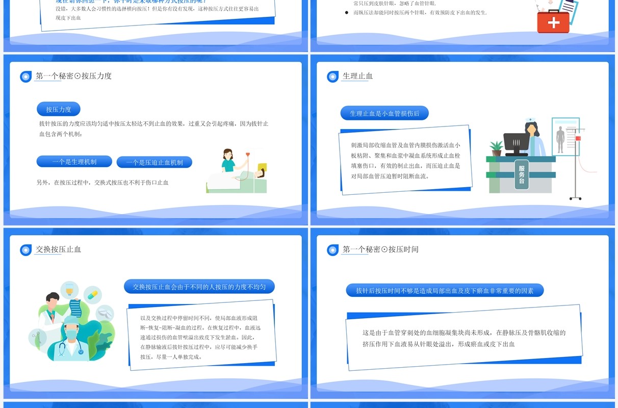 蓝色输液后遗症青色印记护理技巧PPT模板