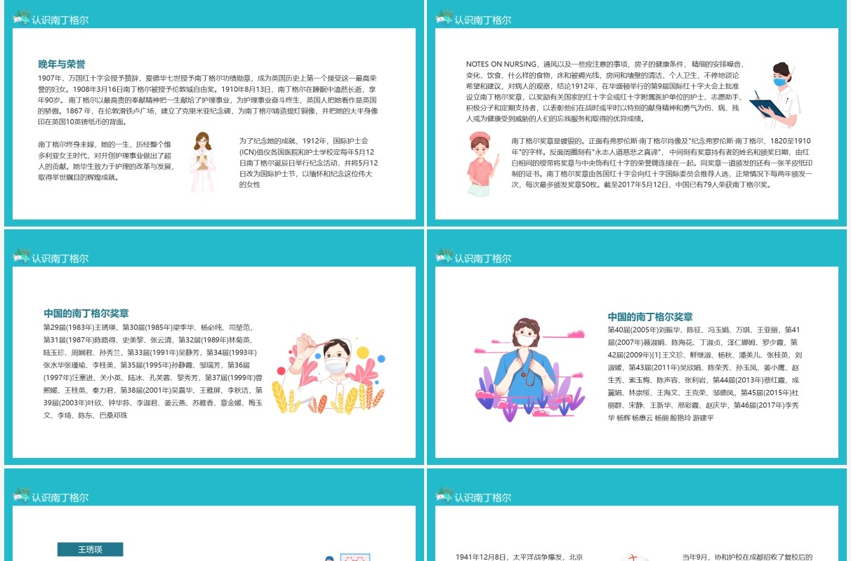 认识南丁格尔护理学先驱现代护理教育奠基人动态课件PPT模板