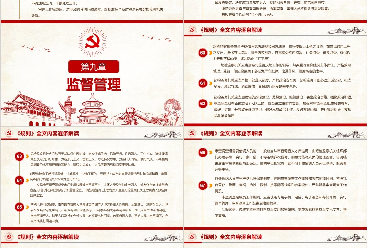 纪律检查监督执纪工作规则党课PPT模板