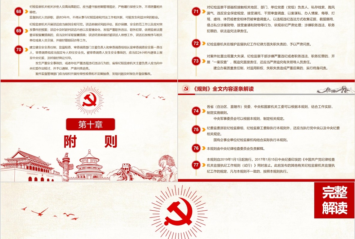 纪律检查监督执纪工作规则党课PPT模板