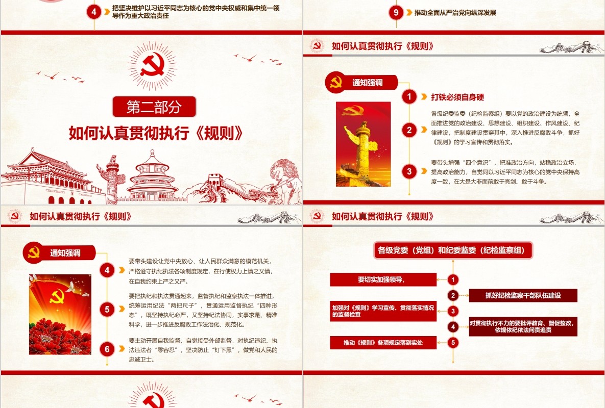 纪律检查监督执纪工作规则党课PPT模板