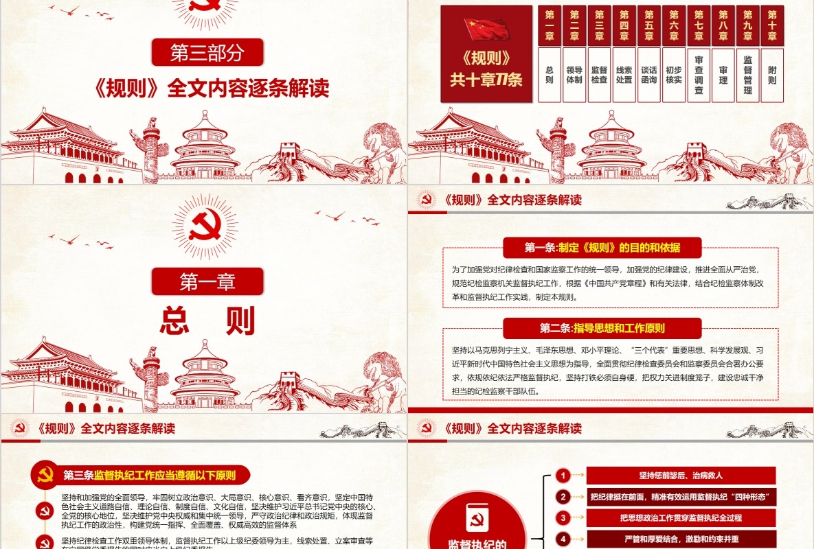 纪律检查监督执纪工作规则党课PPT模板