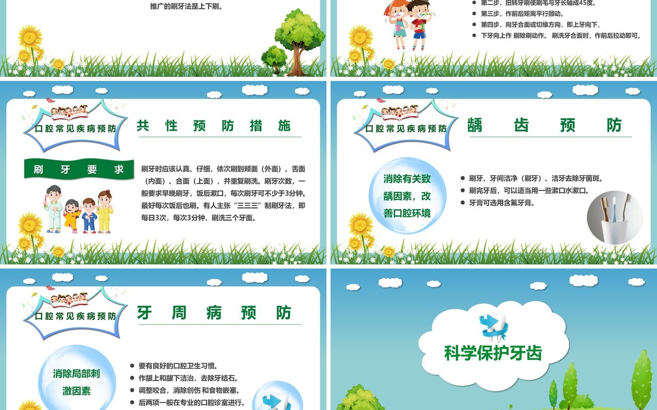 口腔护理保健医疗卫生教育PPT模板