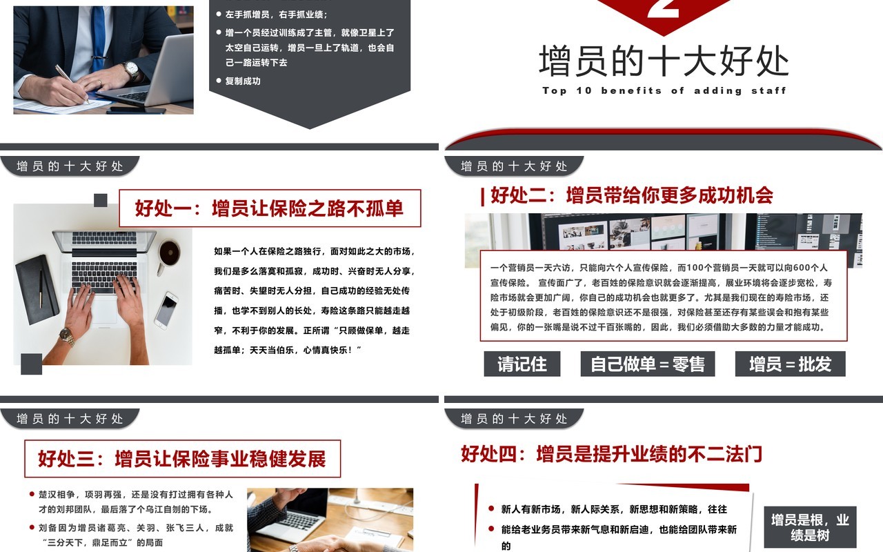 黑红简约商务风高效增员专题PPT模板