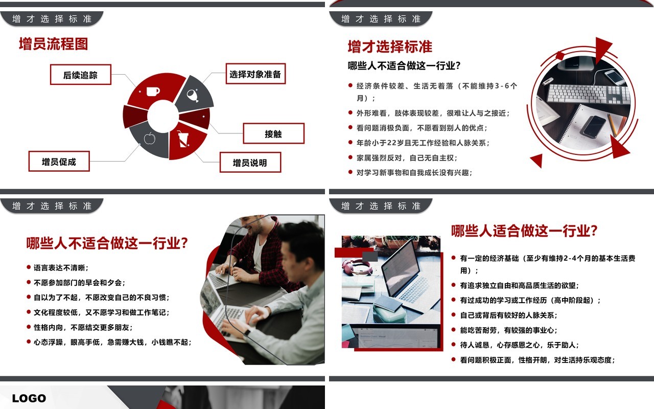 黑红简约商务风高效增员专题PPT模板
