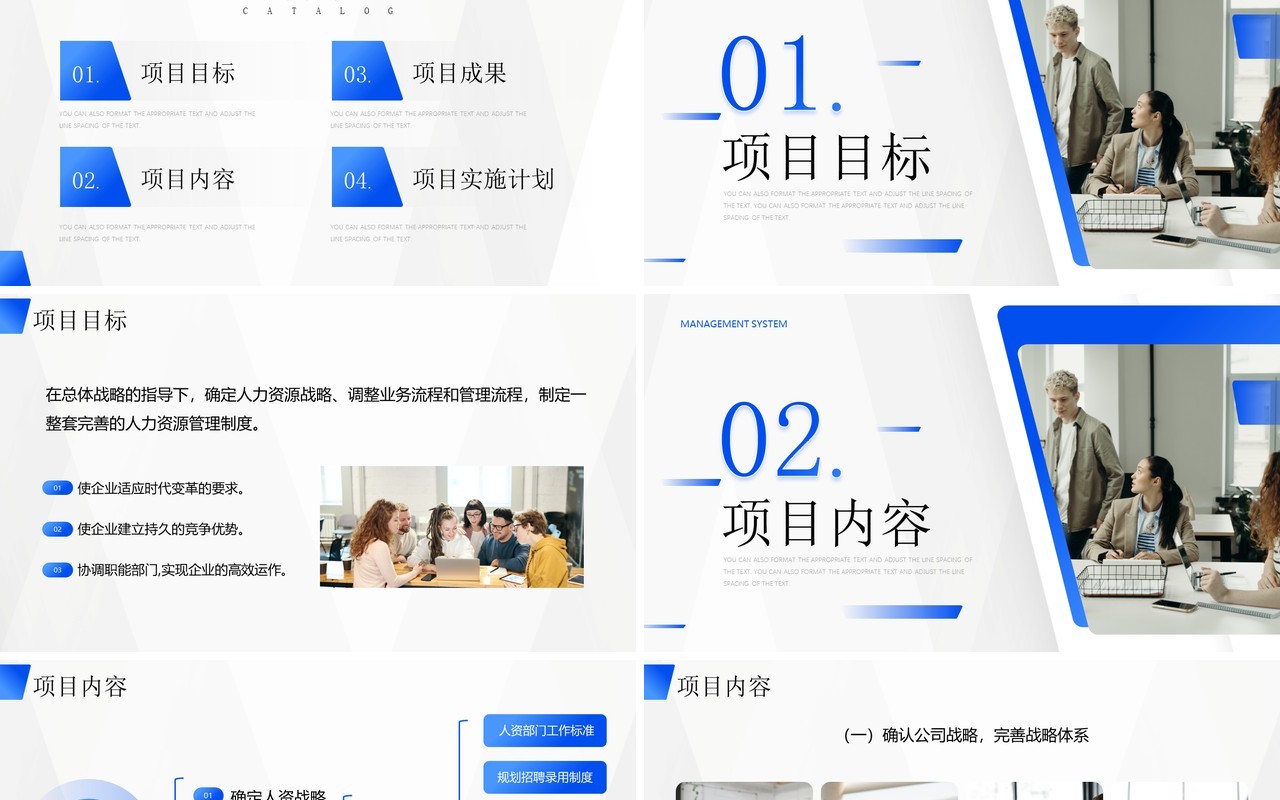 蓝色简约风管理制度体系项目建议书PPT模板