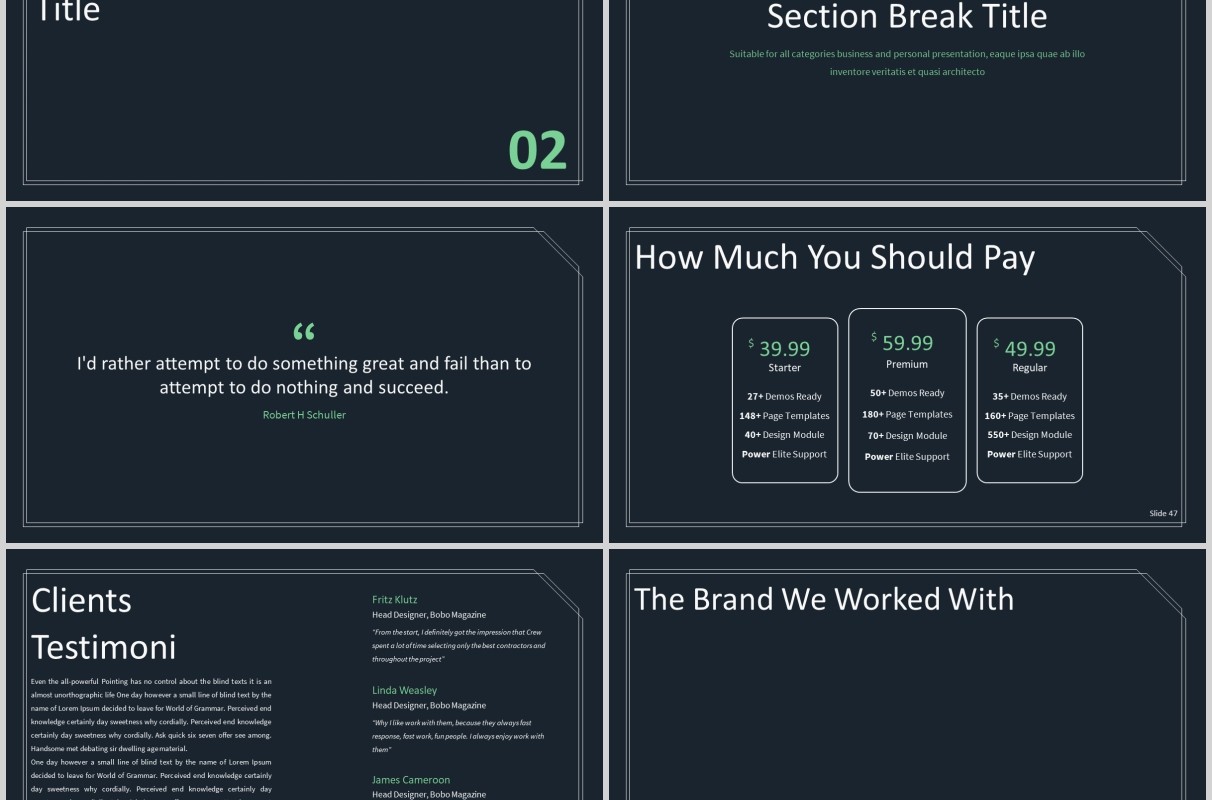 深色商务工作通用PPT模板版式设计Statement Powerpoint Template