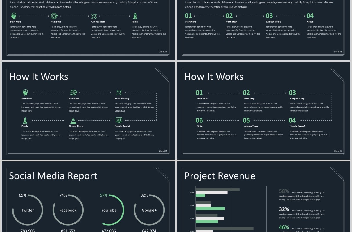 深色商务工作通用PPT模板版式设计Statement Powerpoint Template