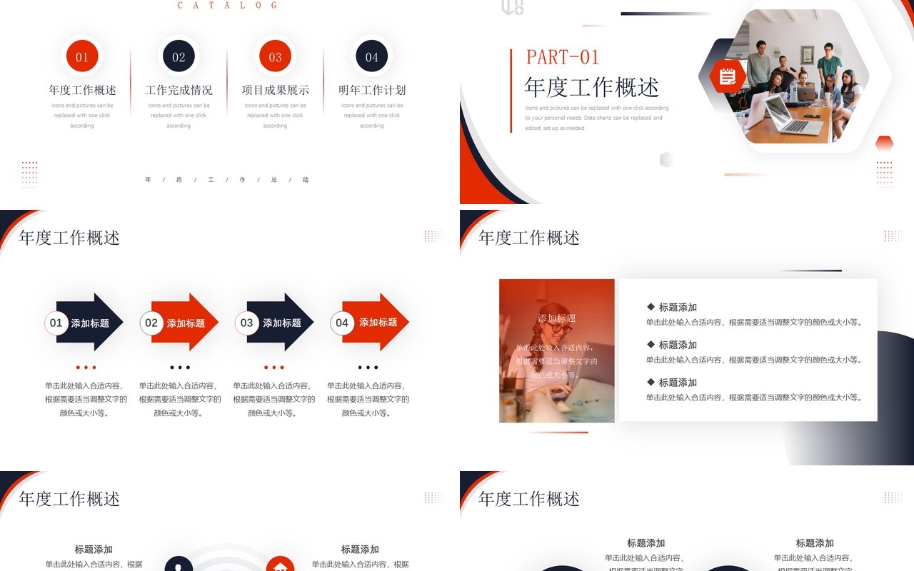橙色简约风教育机构年终工作总结汇报PPT模板