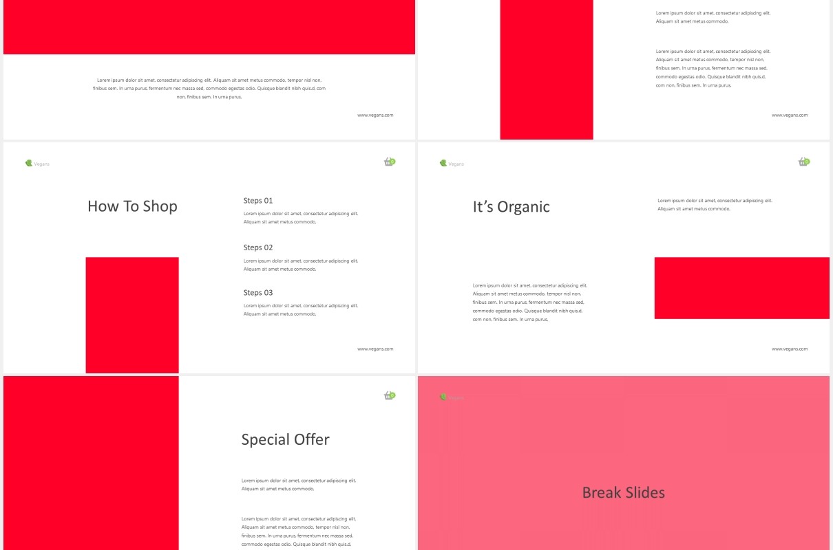 绿色蔬菜图片版式设计PPT模板Vegetables Powerpoint Template