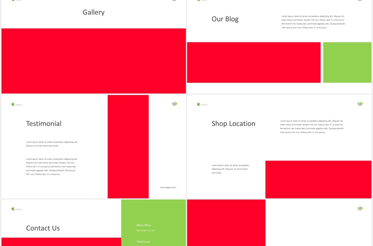 绿色蔬菜图片版式设计PPT模板Vegetables Powerpoint Template