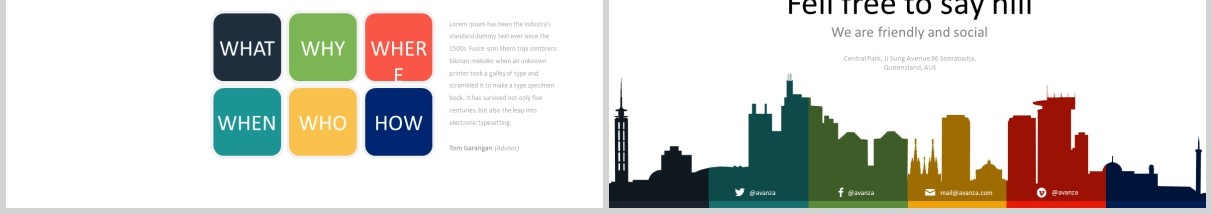 公司竖列发展时间轴PPT可视化可插图素材模板AVANZA Powerpoint