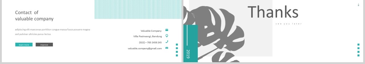 蓝色简洁公司简介宣传PPT版式模板Valuable - Powerpoint Template