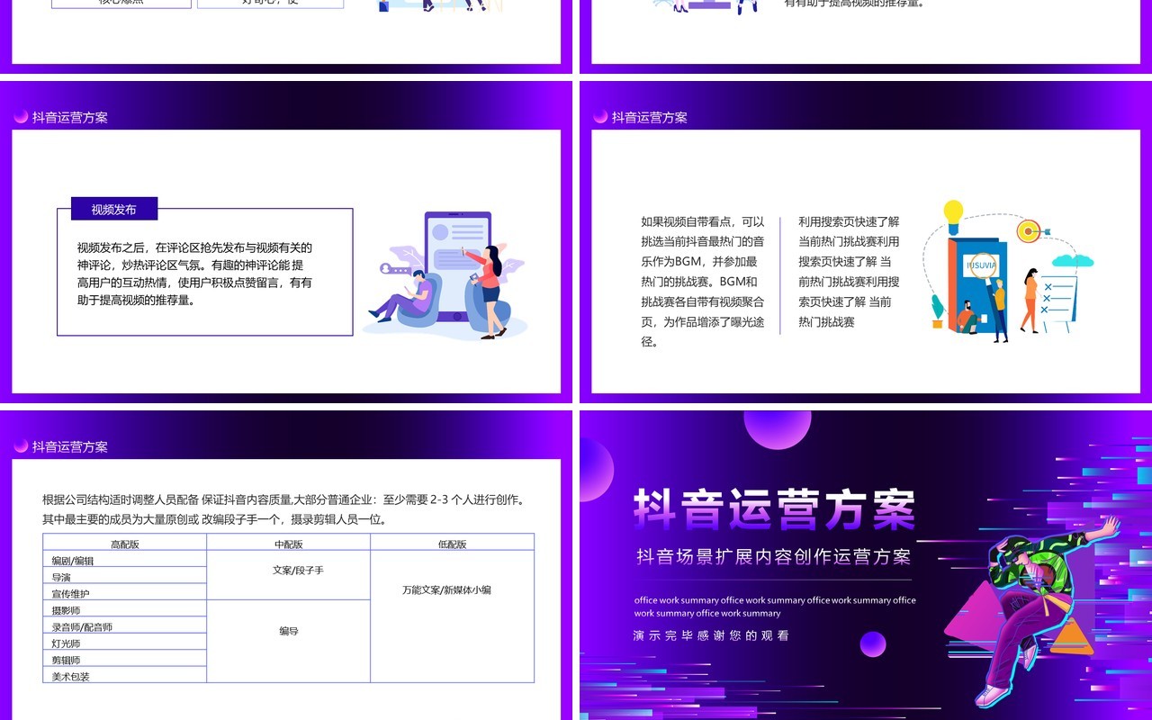 抖音场景扩展内容创作运营方案动态PPT模板