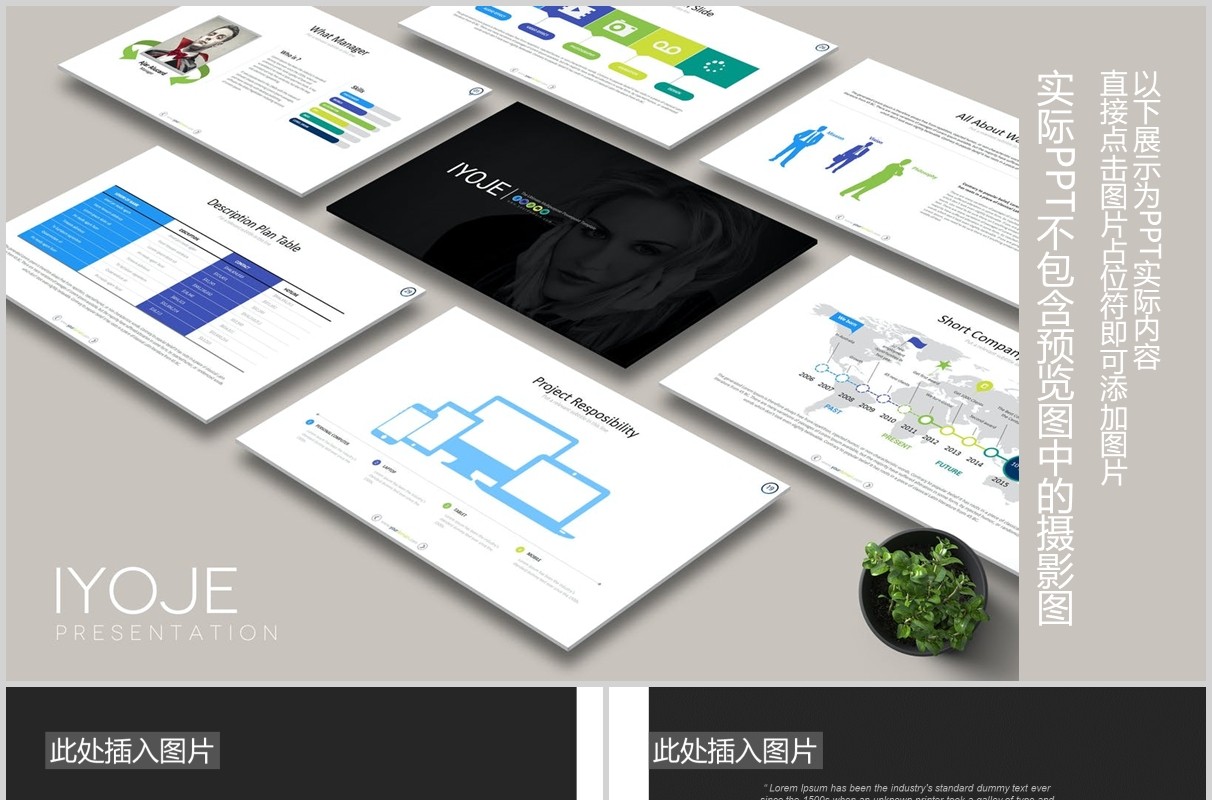 项目产品计划安排手机电脑端模型展示PPT模板素材可插图排版IYOJE Powerpoint