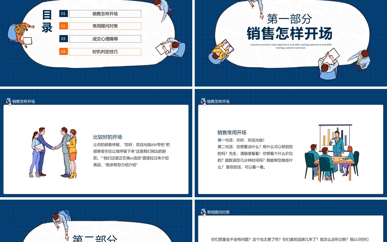 企业管理培训客户精准销售经验技巧动态PPT模板