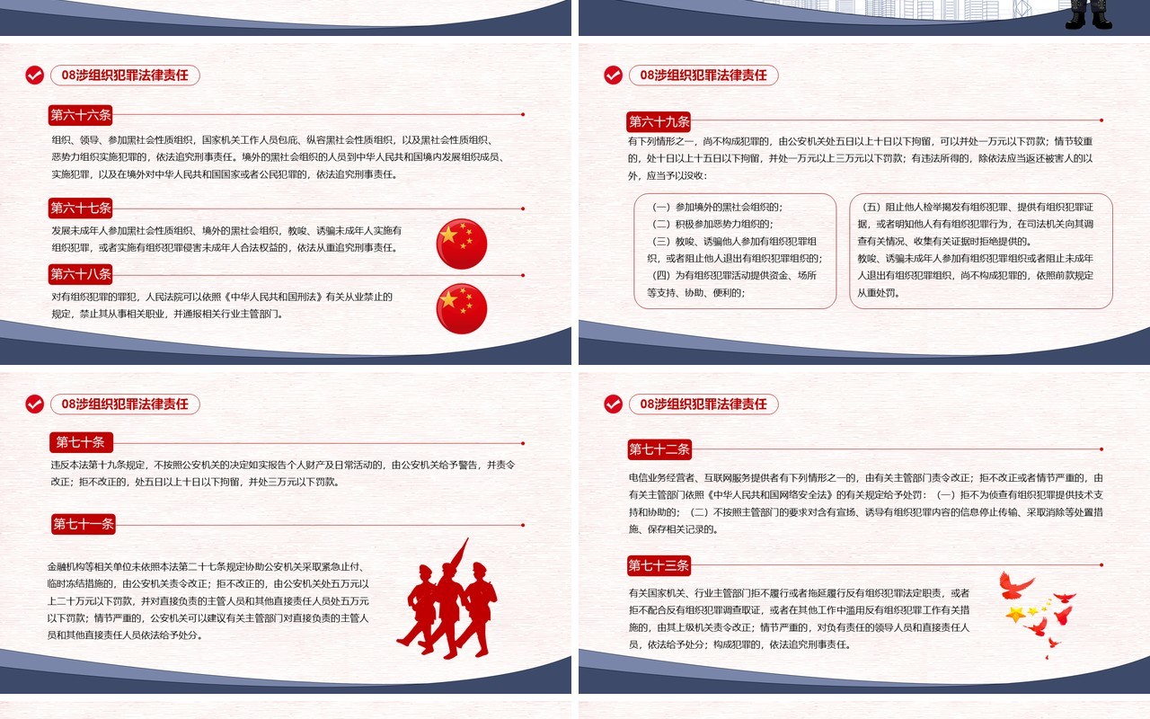 蓝色简约学习解读反有组织犯罪法PPT模板