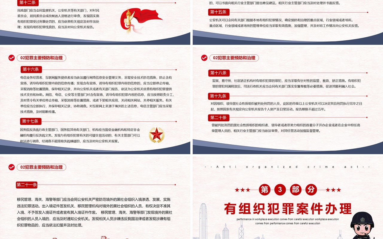 蓝色简约学习解读反有组织犯罪法PPT模板