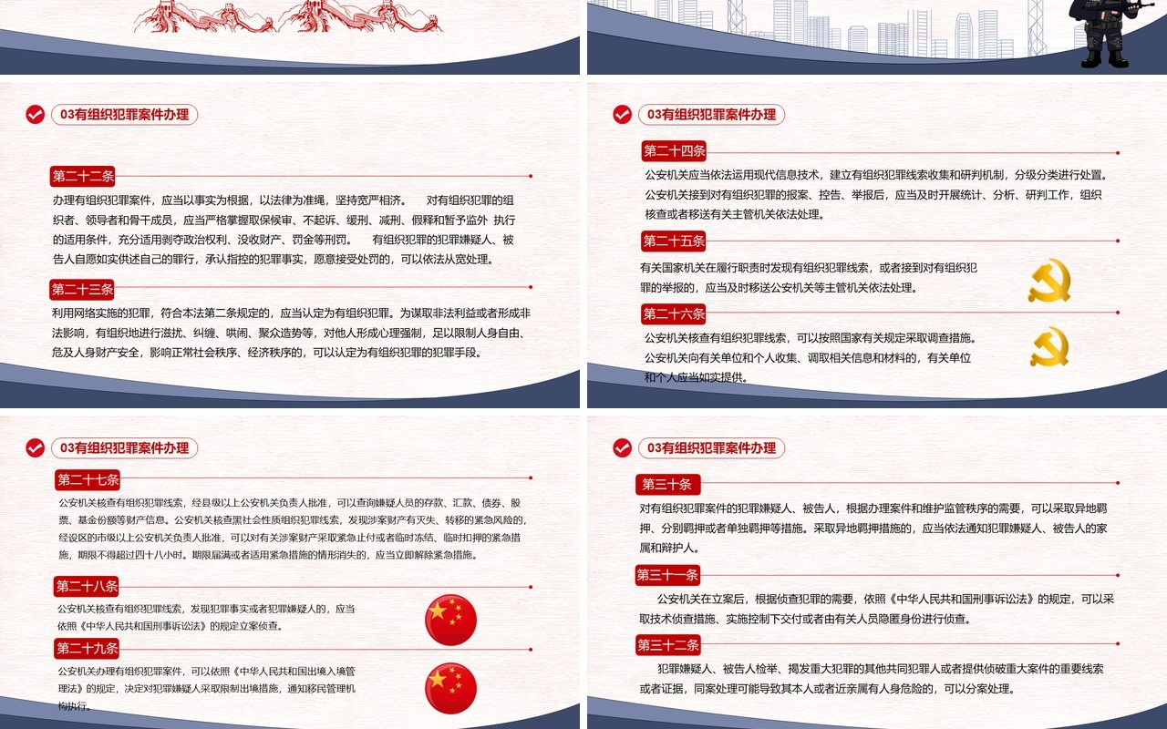 蓝色简约学习解读反有组织犯罪法PPT模板