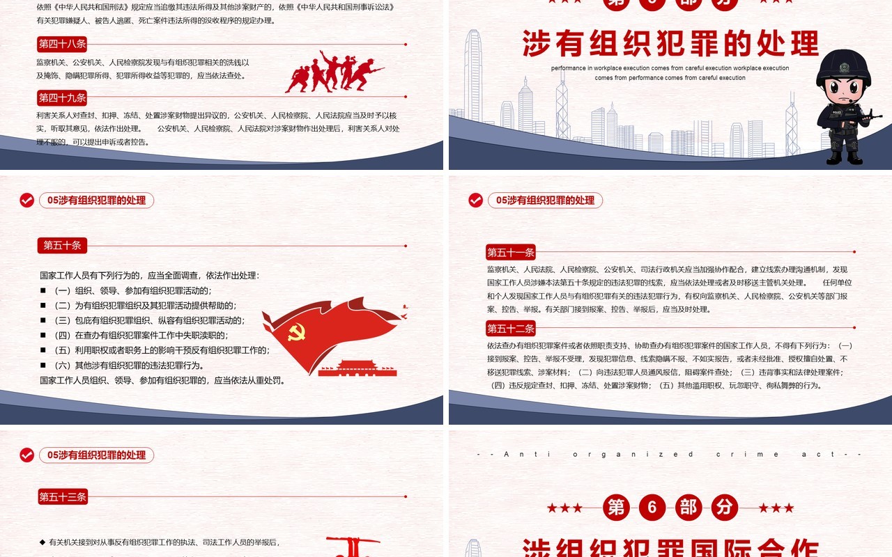 蓝色简约学习解读反有组织犯罪法PPT模板