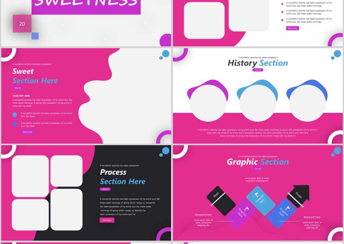 甜品蛋糕零食美食餐饮PPT模板Sweetness Powerpoint Template