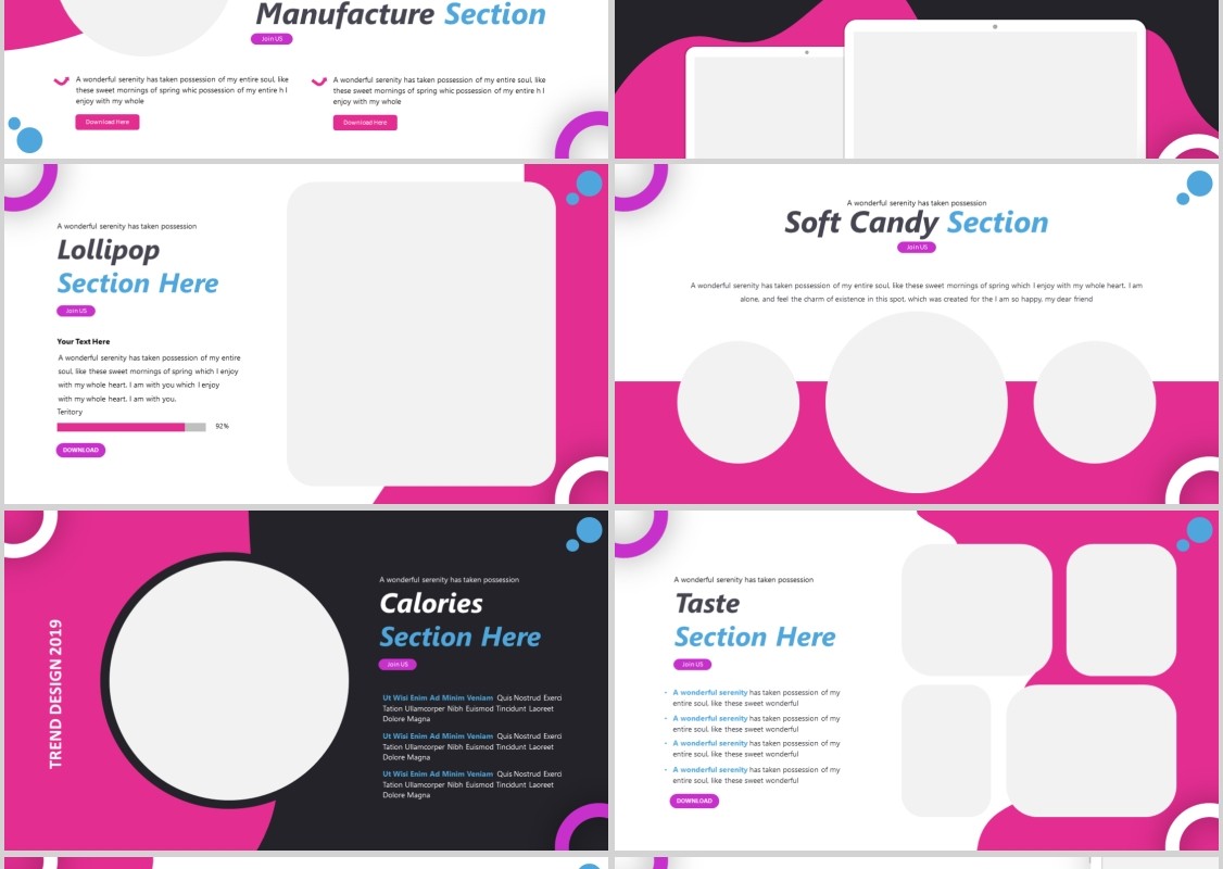 甜品蛋糕零食美食餐饮PPT模板Sweetness Powerpoint Template