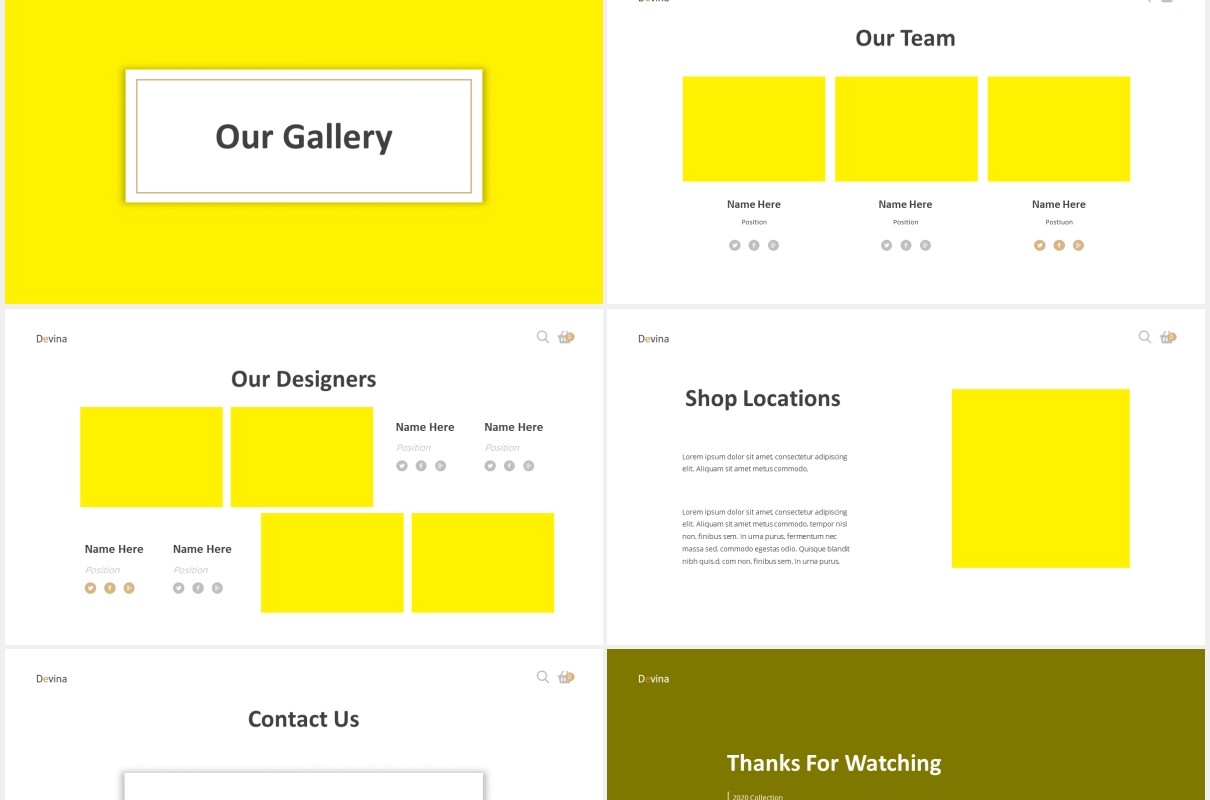 品牌专卖店宣传PPT图片排版设计模板Boutique Powepoint Template