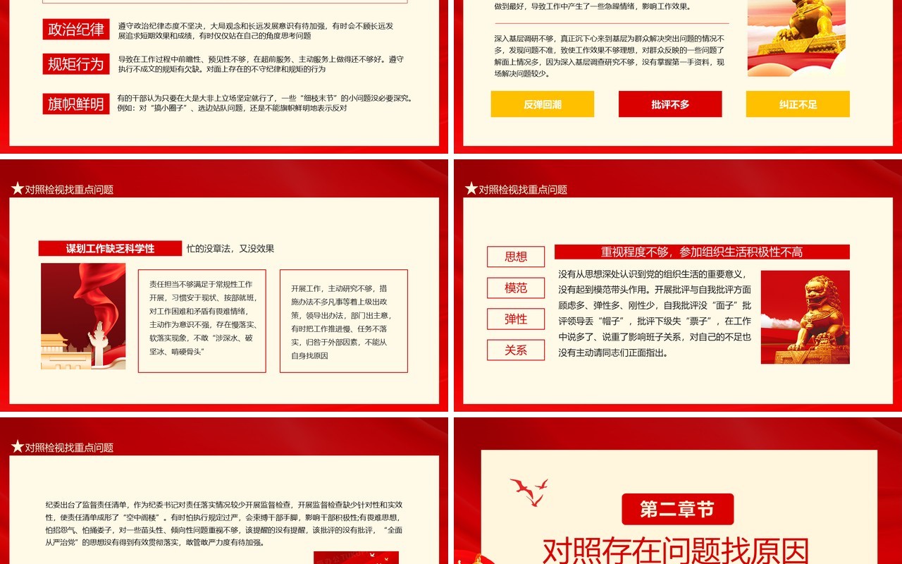 对照党章党规找差距检视问题清单及整改措施动态PPT模板