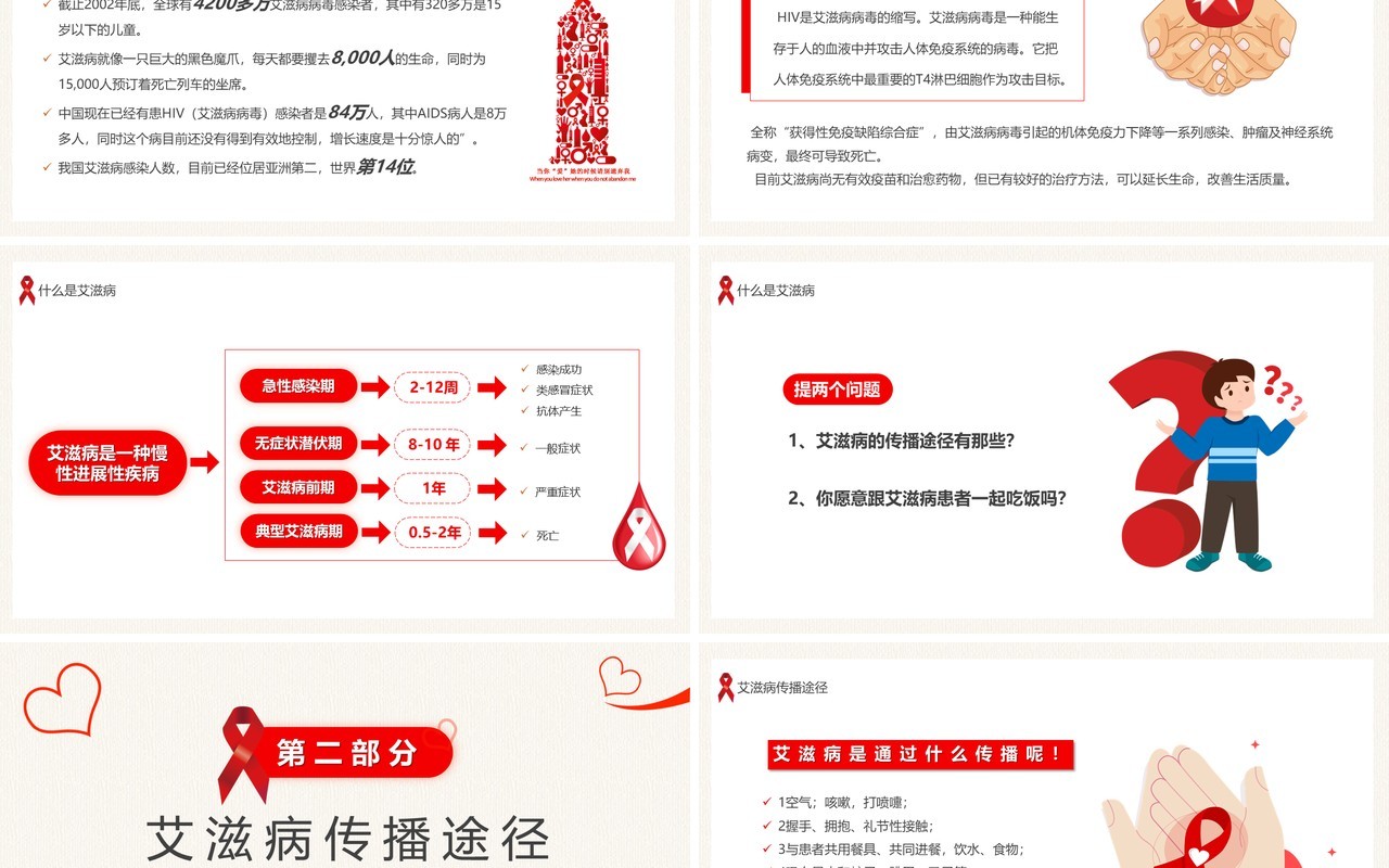 黄色简约风防艾于未然艾滋病宣传教育PPT模板