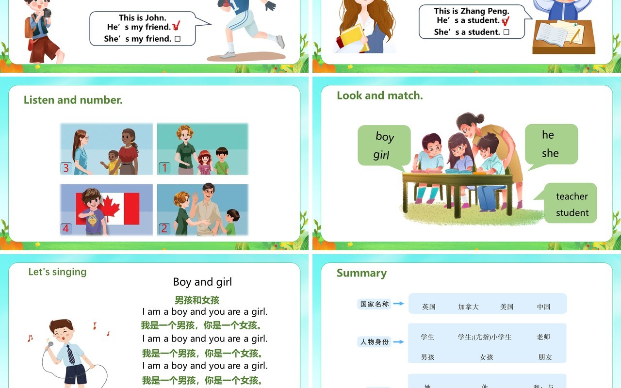 部编版三年级英语下册Welcome back to school课件PPT模板