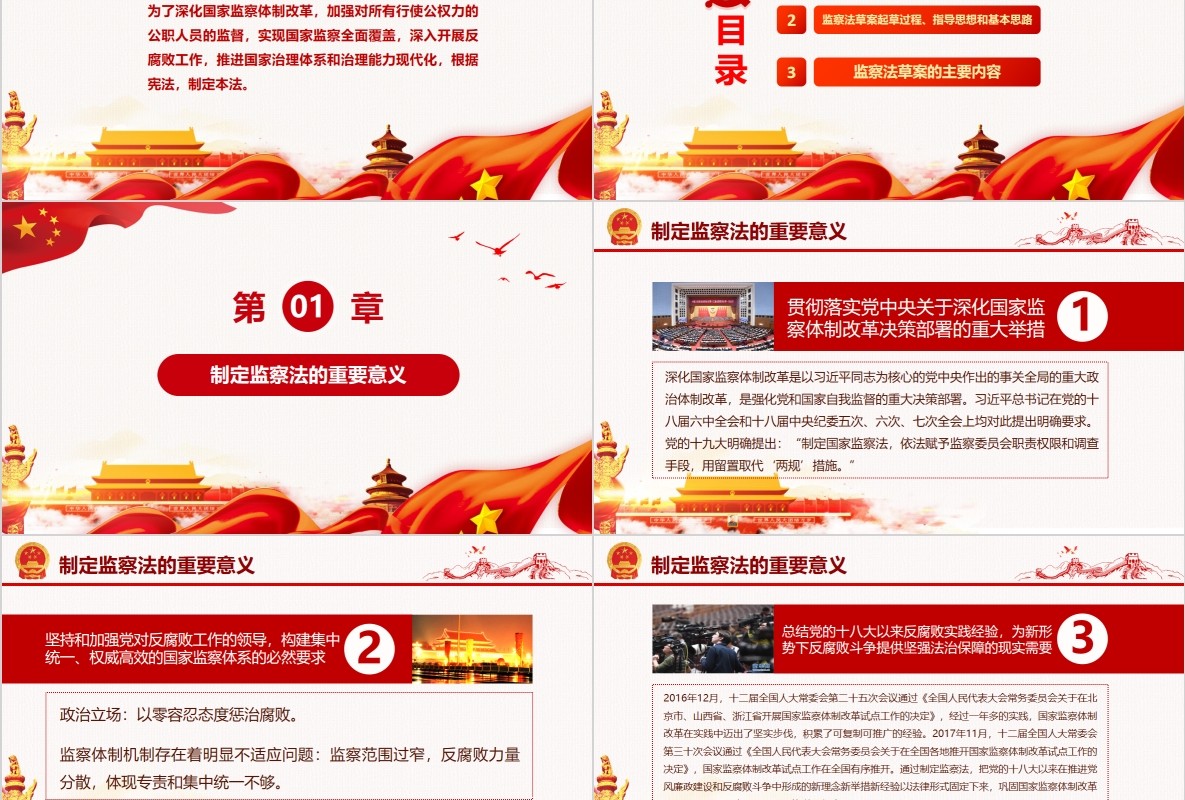 学习解读国家监察法PPT微党课模板